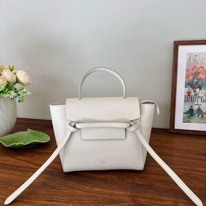 Celine Nano Belt Bag in Chalk